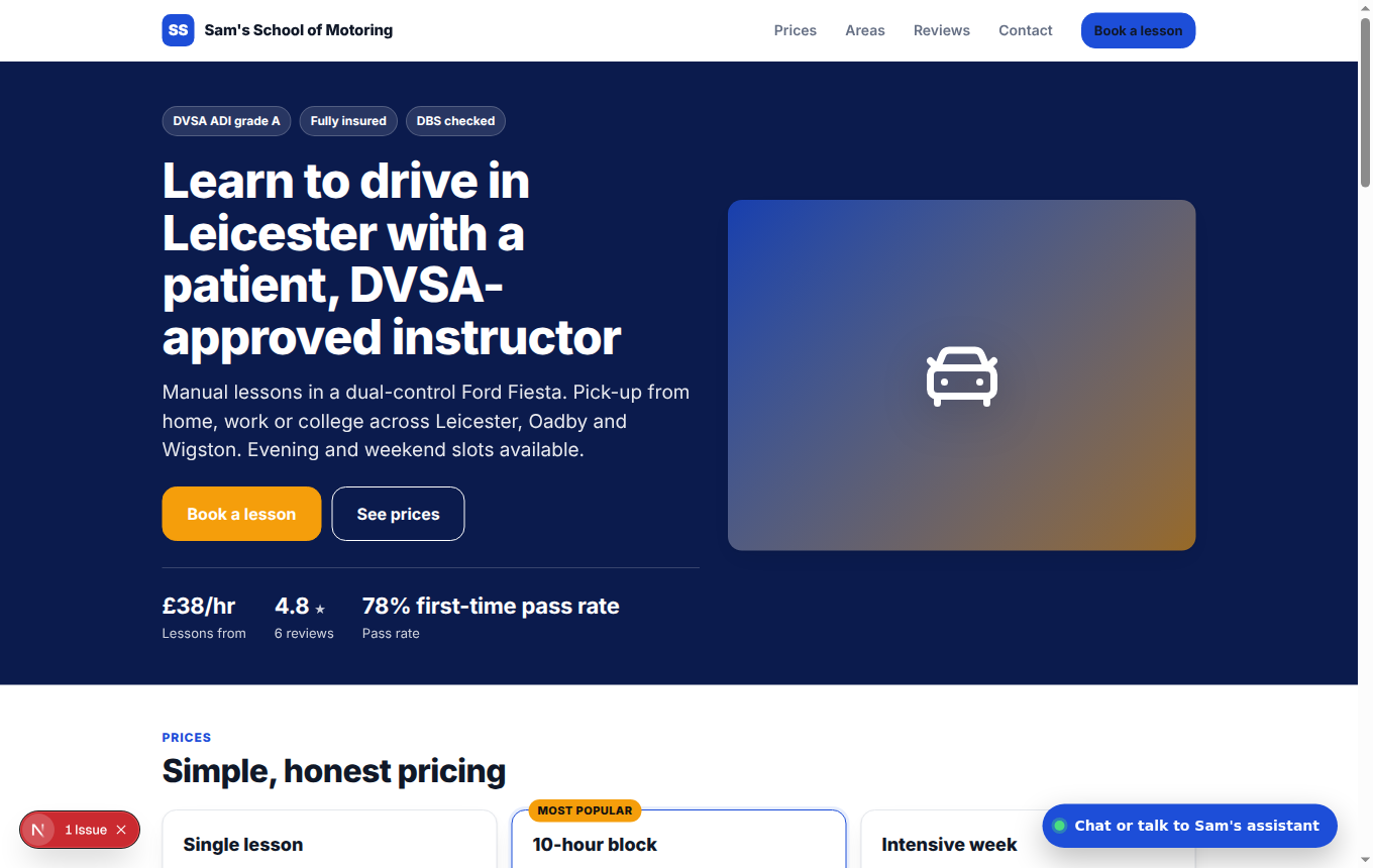 Your website screenshot